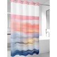 thumbnail image 4 of Pink Blue Ombre No Hook Shower Curtain Waterproof, Bathroom Curtains with Snap in Liners and See Through Top Window, Oil Painting Modern Abstract Hotel Style Bathtub Curtains Shower 36"Wx78"L, 4 of 8
