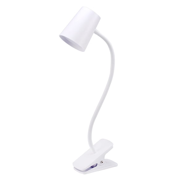Bostitch Office, White Adjustable LED Clamp Light, Compact Design, Flexible Neck, Flicker Free, Suction Cups for Stable Installation, (LED2103)