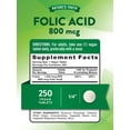 thumbnail image 2 of Folic Acid 800 mcg | 250 Tablets | Vegan, Non-GMO & Gluten Free | by Nature's Truth, 2 of 7