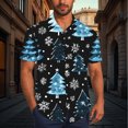 thumbnail image 1 of Blusa y camisa de manga corta con cuello vuelto para hombre, blusa informal de moda con cuello vuelto, blusa estampada de manga corta con botones, blusa de poliéster para hombre, 1 of 6
