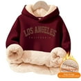 thumbnail image 5 of HUAXUN-Girls Sherpa Lined Hoodies Cute Graphic Hooded Sweatshirts Loose Comfy Long Sleeve Hoodie Winter Warm Pullover Tops with Pockets(RD2,13-14Years), 5 of 5