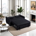 thumbnail image 3 of Jopath Sleeper Sofa Bed, 3-In-1 Velvet Pull Out Couch With Armrests, Storage Pockets And 2 Pillows, Adjustable Backrest, Sofa Bed Couch For Living Room, Bedroom Black, 3 of 8