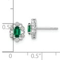 thumbnail image 4 of Primal Gold 14 Karat White Gold Lab Grown Diamond and Lab Created Emerald Earrings, 4 of 4