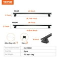 thumbnail image 2 of VEVOR Roof Rack Cross Bars, Compatible with 2011-2021 Jeep Grand Cherokee with Grooved Side Rails, 200lbs. Load Capacity, Aluminum Crossbars with Locks, for Rooftop Cargo Carrier Bag Luggage, 2 of 9
