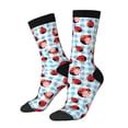 thumbnail image 2 of Uemuo Flowers and Lady Bugs Pattern Women's Crew Socks, Soft Durable Breathable Moisture-Wicking with Odor Control Cotton socks, 2 of 9