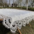 thumbnail image 4 of White Lace Embroidered Soft Tablecloth Nightstand Scarves Wedding Banquet Home Decoration,Square, 4 of 9