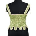 thumbnail image 4 of AXXD Corsets for Men Clearance,Lace-up Floral Print Fishbone Court Vintage Corset Straps Tank Top Stomach Shapewear Green 6, 4 of 6