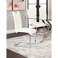 thumbnail image 5 of Doral White Faux Leather Dining Chairs w Chrome Cantilever Base Set of 2, 5 of 6