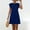 Dark Blue, variant on Women's Dresses Under $10 Blue Summer Casual Solid Color Fashion Printed Short Sleeve Dresses