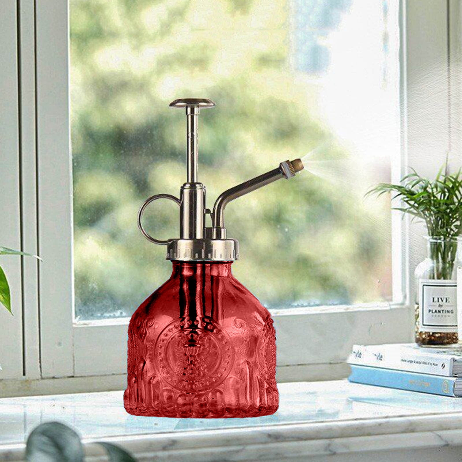 LYINGF Gardening Retro Glass Watering Can Pressure Spray Watering Watering Can,Handheld Spray Bottle for Garden Plants Cleaning Solutions Outdoor Indoor Gardening and Cleaning Work