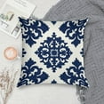 thumbnail image 5 of Blue And White Pioneer Flower Pillow Covers,Blue And White Pioneer Flower Throw Pillow Covers 18"×18" ,Living Room Sofa Couch Pillow Covers,Decorative Pillow Covers, 5 of 7