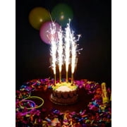 Birthday Candles 8 pack, 4 Silver and 4 Gold, Sparkling Birthday Cake Topper Candles, Great for Weddings, Birthdays, Bottle Service