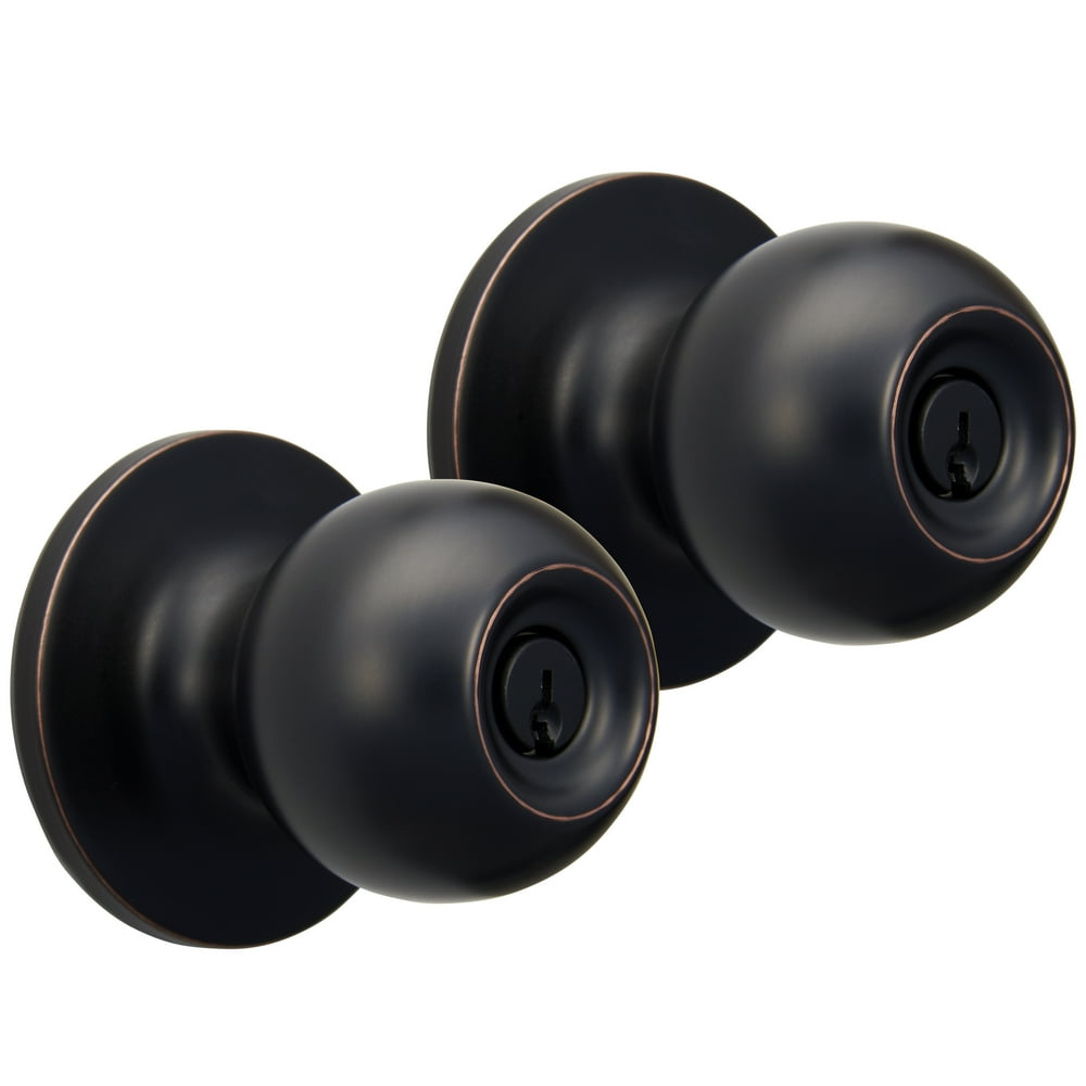 Hyper Tough Keyed Entry Ball Style Doorknob, OilRubbed Bronze Finish