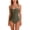Army Green, variant on Staron Women's One Piece Swimsuit Solid Color Backless Criss Cross Strap Bikini with Removable Padded Bra High Cut Monokini for Beach Vacation, Orange M
