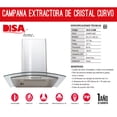 thumbnail image 4 of Campana Extractora de Pared Disa Home Acero Inox Cristal Curvo 60 cm CAMPC-60C, 4 of 4
