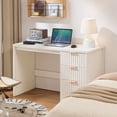 thumbnail image 4 of Joaxswe 48" Modern Fluted Executive Desk with Storage Cabinet & File Drawer, White Home Office Desk, Large Computer Table for Office, Study, 4 of 12