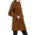 thumbnail image 4 of MODA NOVA Juniors Stand Collar Long Sleeves Double Breasted Trendy Winter Coat, 4 of 7