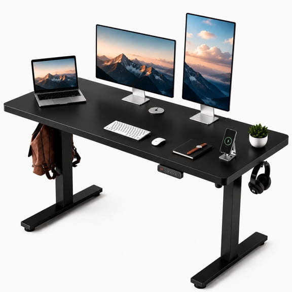 Electric Standing Desk with Memory Controller, Adjustable Height Sit Stand Desk, Quiet Motor, Heavy-Duty Steel Frame, 201 lb Capacity