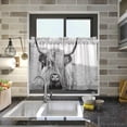 thumbnail image 6 of GZHJMY Highland Cow Half Window Tier Curtains 24 Inch Blackout Thermal Insulating Kitchen Linen Tier Curtains for Kitchen,Bathroom,Cafe, 6 of 7