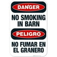 thumbnail image 1 of No Smoking In Barn Bilingual Sign, OSHA Danger Sign, 12x18 Aluminum, 1 of 1