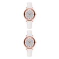 thumbnail image 3 of relayinert Accurate And Elegant Women Fashion Rhinestones Watch Analog Display Quartz Wrist Watch Easy-to-read white 2Set, 3 of 6