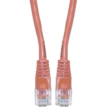 Cat6 Ethernet Cable, 24AWG, RJ45 Gold Plate Connector, ETL, 4 Pair Stranded Copper, Snagless Mold Boot Unshielded Twisted Pair (UTP) Internet Network Patch Cable, 1 Foot, Orange, CableWholesale
