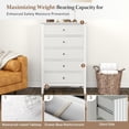 thumbnail image 4 of RoyalCraft Fluted 5 Drawers Dresser Set of 2 for Bedroom, Tall Chest of Drawer with Silent Slide Drawers, Modern Wood Storage Cabinet Organizer for Living Room, Hallway, Entryway, White, 4 of 5