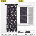 thumbnail image 6 of Blackout Curtains Panels for Living Room, Greyish Purple, 52" Wide x 84" Long, 2 Panels, Sound Reducing Thermal Insulated Wave Line Foil Print Design Curtains for Patio Sliding Glass Door, 6 of 8