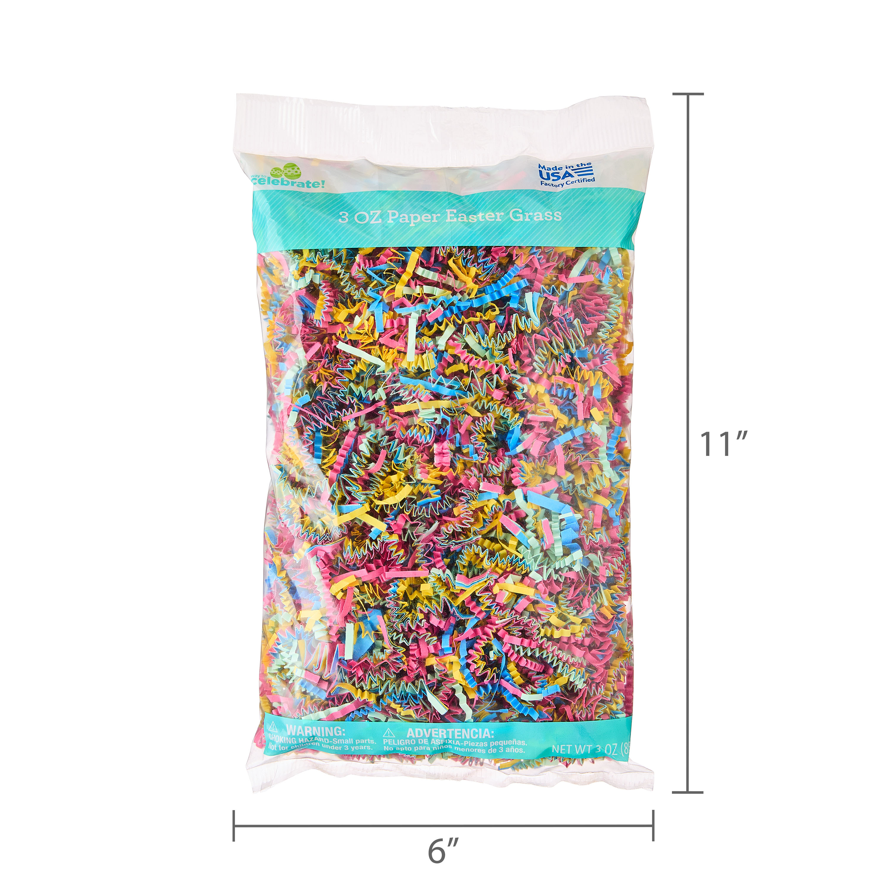 Paper Grass, Multicolor, 3 oz, Easter by Way To Celebrate