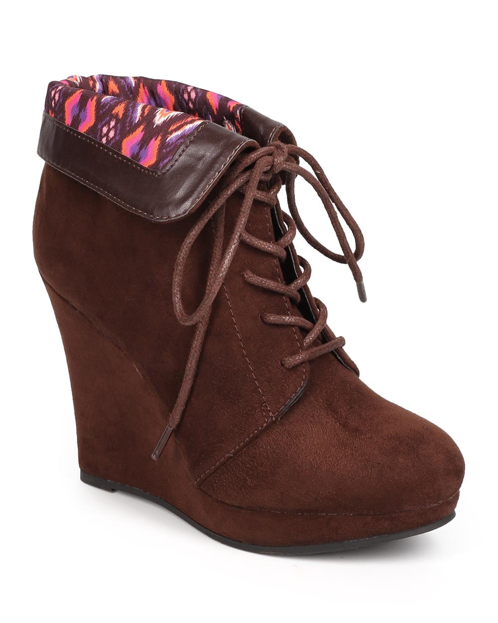 Qupid DA55 Women Suede Oxford Round Toe 
