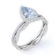 thumbnail image 4 of JeenMata Anillo de Bodas con Diseño Art Déco de 1,25 Quilates de Aguamarina y Moissanita Talla Pera Engastado en Oro Blanco de 18 K sobre Plata, 4 of 6