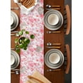 thumbnail image 2 of Table Runner Dresser Scarves 60 Inch Long,Watercolor Pink Flower Leaves on White Linen Dining Table Runners Abstract Floral Plant Art Tabletop Scarf for Wedding Holiday Party Kitchen, 2 of 9