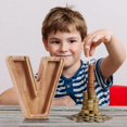 thumbnail image 3 of SDNall Personalized Wooden Name Money Box Wooden Deposit Box Twenty Six English Letters, 3 of 9