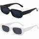 thumbnail image 1 of Retro Sunglasses With Small Frame, Rectangular Trend - White And Black, 1 of 4
