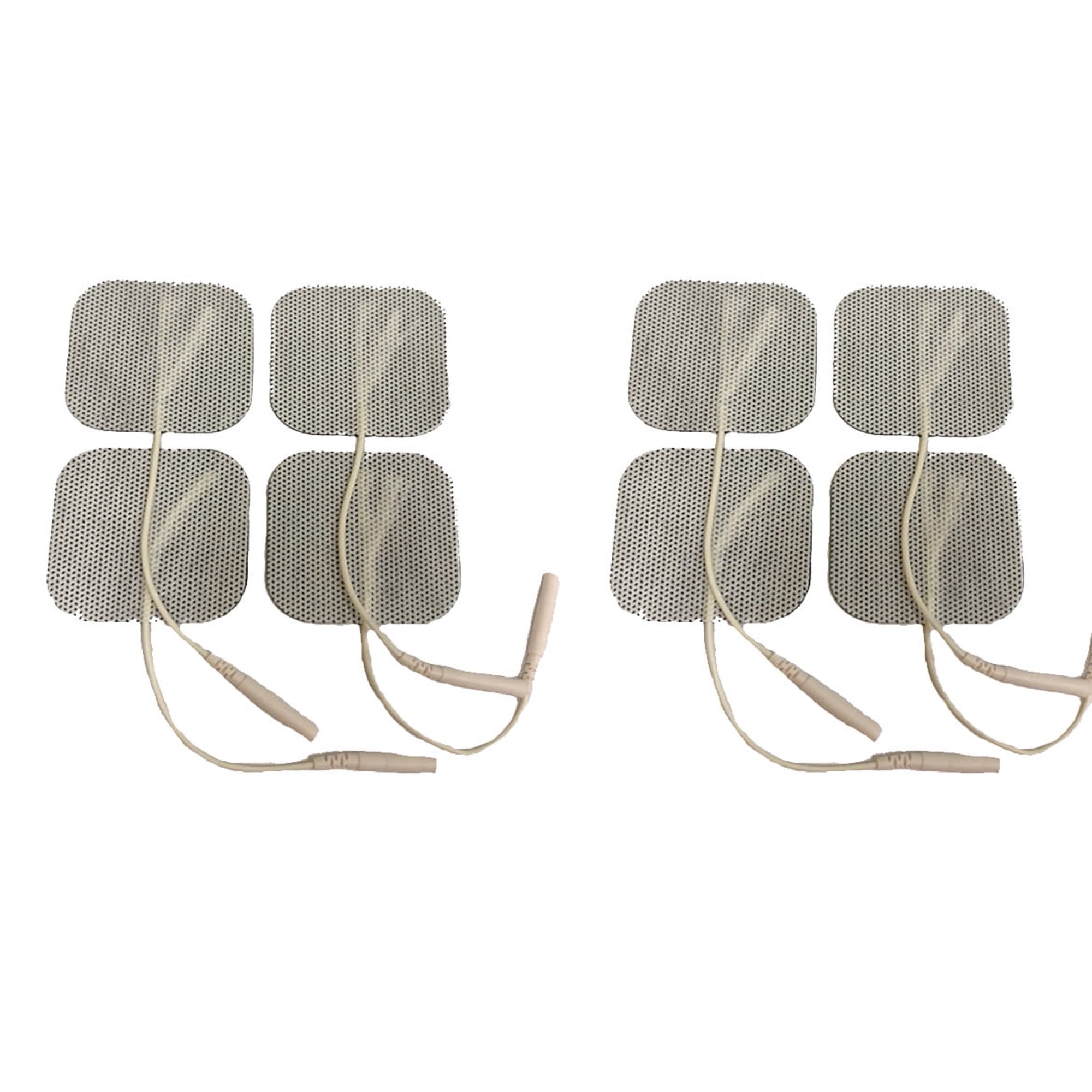 8 TENS Unit Electrode Pads 2 x 2 Replacement TENS EMS Massage 2 Inch Square White Cloth with Premium Adhesive Gel