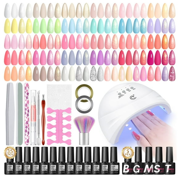 Kit de esmaltes de uñas en gel COSCELIA 35 colores de verano con luz UV