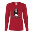 thumbnail image 2 of Wild Bobby Jesus: Ill Be Back Inspirational/Christian Women Graphic Long Sleeve Tee, Red, Large, 2 of 5
