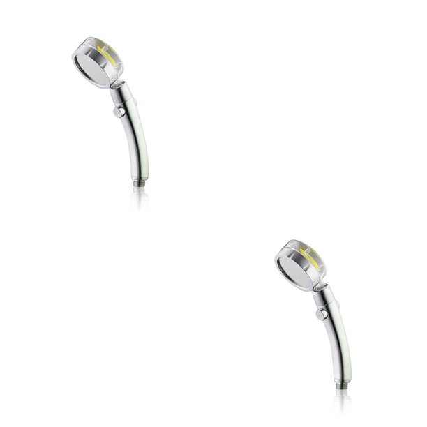 Ounissouiy Cabezal de ducha Ajustable de alta presión Ahorro de agua Cabezal de ducha de baño Desmontable Rociador de baño Curvo Amarillo Amarillo curvo 2Conjunto