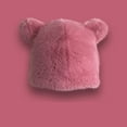 thumbnail image 2 of Xfvqtps Womens Beanie Cute Cartoon Ear Solid Color Simplicity Fluffy Fuzzy Windproof Coldproof Warm Outdoor Ski Fall Winter Soft Fluffy Plush Hat Pink, 2 of 3
