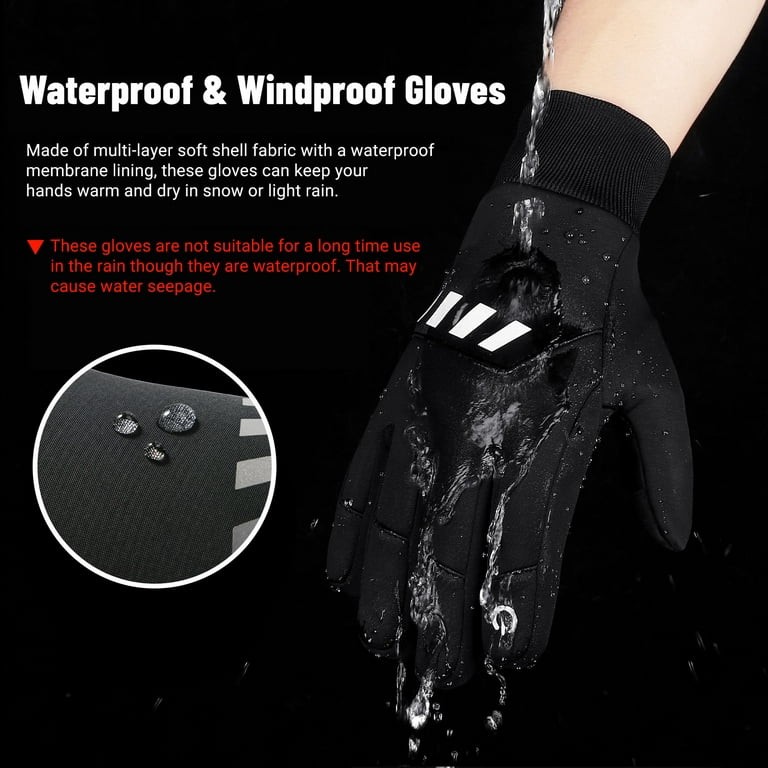 Wmoss Work Gloves Touch Screen Flex Grip Winter Gloves Warm Fleece Driving Gloves Windproof Outdoor for Men Women,Black (Small)
