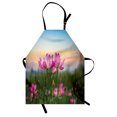 thumbnail image 1 of Lotus Apron Beautiful Asian Flower Blooming in Spring Meadow Natural Zen Garden, Unisex Kitchen Bib Apron with Adjustable Neck for Cooking Baking Gardening, Pale Pink Green Pale Blue, by Ambesonne, 1 of 3