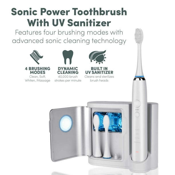 sterline elite sonic power rechargeable electric toothbrush w/ uv