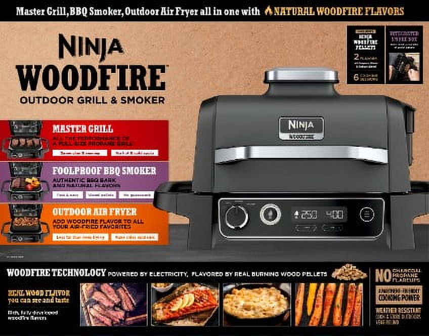 Ninja Woodfire OG701 Outdoor Grill/Smoker (Factory Refurbished) Bundle w/  Stand 622356574792
