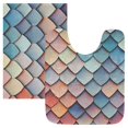 thumbnail image 7 of Yayeee Bath Rugs for Bathroom Floor Set of 2 Non Slip Fluffy Soft Absorbent Mat, Blue Art Pattern, 7 of 7