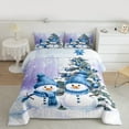 thumbnail image 2 of Manfei Blue Cute Snowman Bedding Comforter Set, Merry Christmas Twin Comforter Sets, Teens Boys Girls Kids Reversible Bedding Set, Microfiber Bedroom Decor, 2 Pieces, 2 of 8