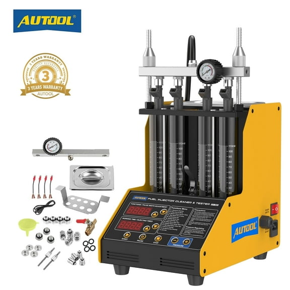 AUTOOL CT150 Automotive 4 Cylinder Ultrasonic Wave Fuel Injector Cleaner Petrol Injection Tester Cleaning Machine, 110V Car Fuel Injector Cleaner Tester for Cars Motorcycles