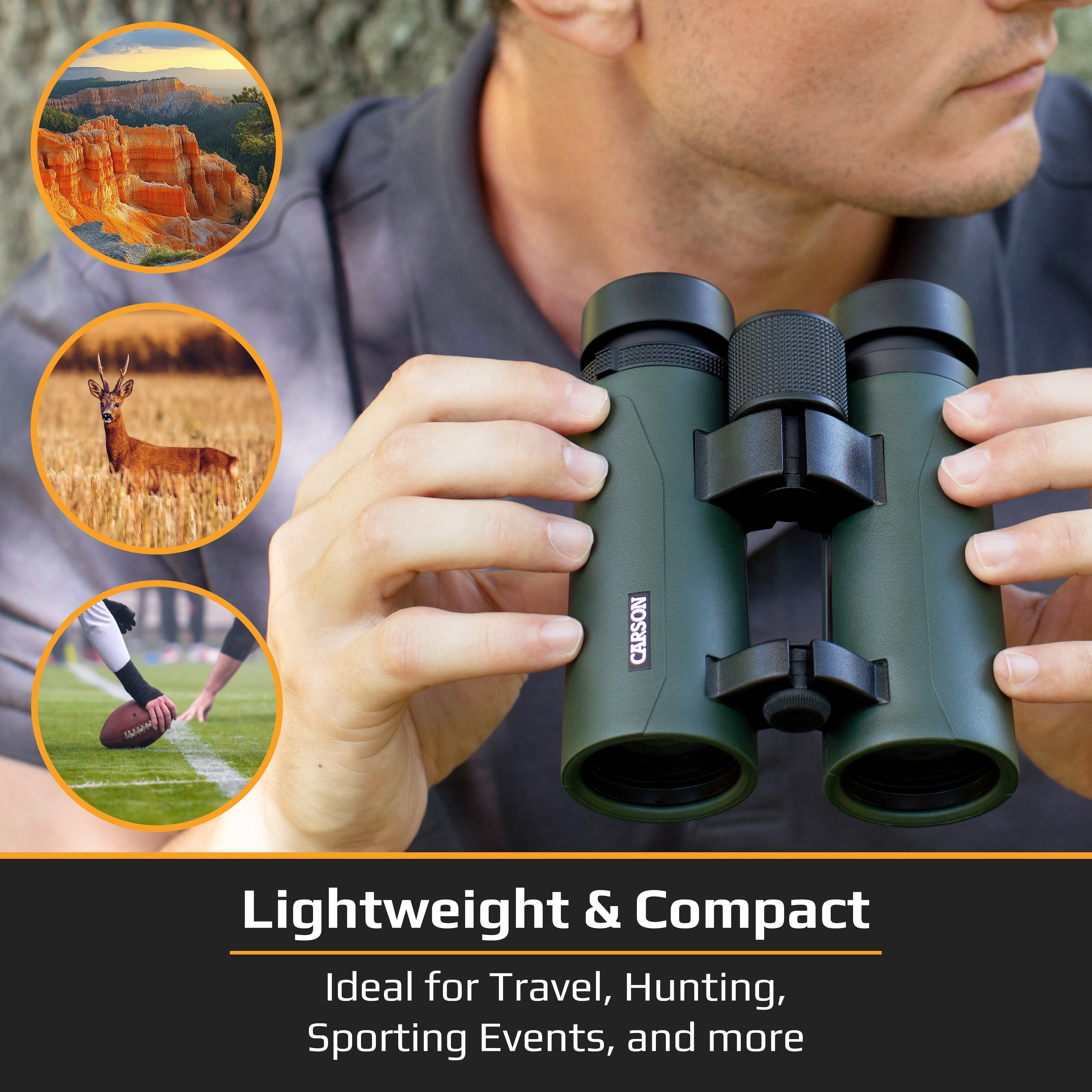 Carson RD Series 8x42mm Open-Bridge Full-Sized Waterproof Binocular