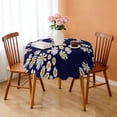 thumbnail image 3 of Round Tablecloth Floral Print Daisy 60 Inch Table Cover Wrinkle Free Dining Kitchen, 3 of 5