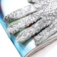 thumbnail image 6 of Mufeng Womens Long Opera Party 1920s Vintage Sequins Elbow Length Gloves Sparkly Wedding Evening Gloves Silver One Size, 6 of 8