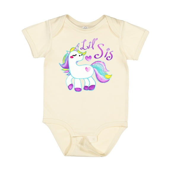 Inktastic Lil Sis Unicorn Little Sister Girls Baby Bodysuit